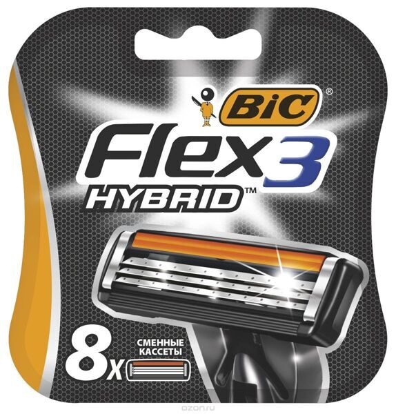 Кассеты Bic FLEX 3 HYBRID 8шт.